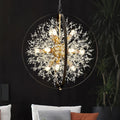 Modern Crystal Chandeliers Firework 23.2in 12-Light Globe Dandelion