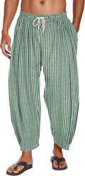 Men's Cotton Linen Harem Pants Cropped Trousers (Style VNWZ)