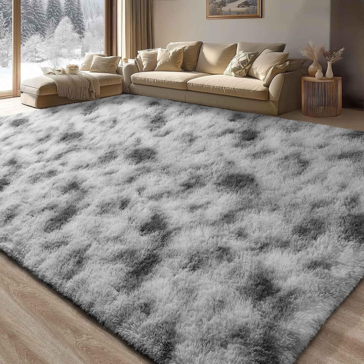 Merelax Modern Soft Fluffy Shaggy Rug for Bedroom and Living Room
