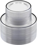 Black and Clear Plastic Plate Set 200PCS - Disposable Plates