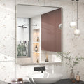 30x36 Brushed Silver Bathroom Mirror Rounded Rectangle - Durable Frame