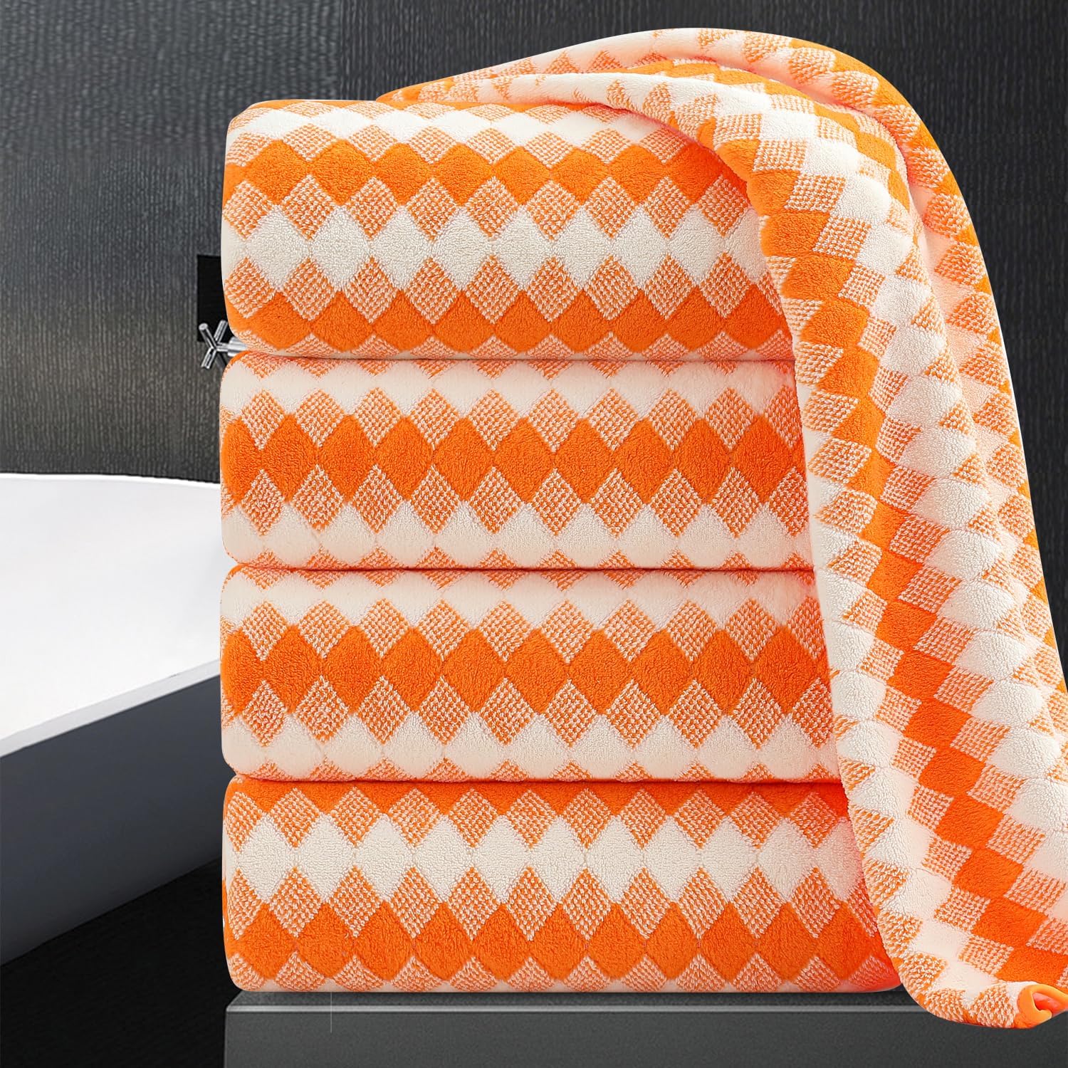 MAGGEA 4 Piece Extra Large Bath Towel Set for Comfort
