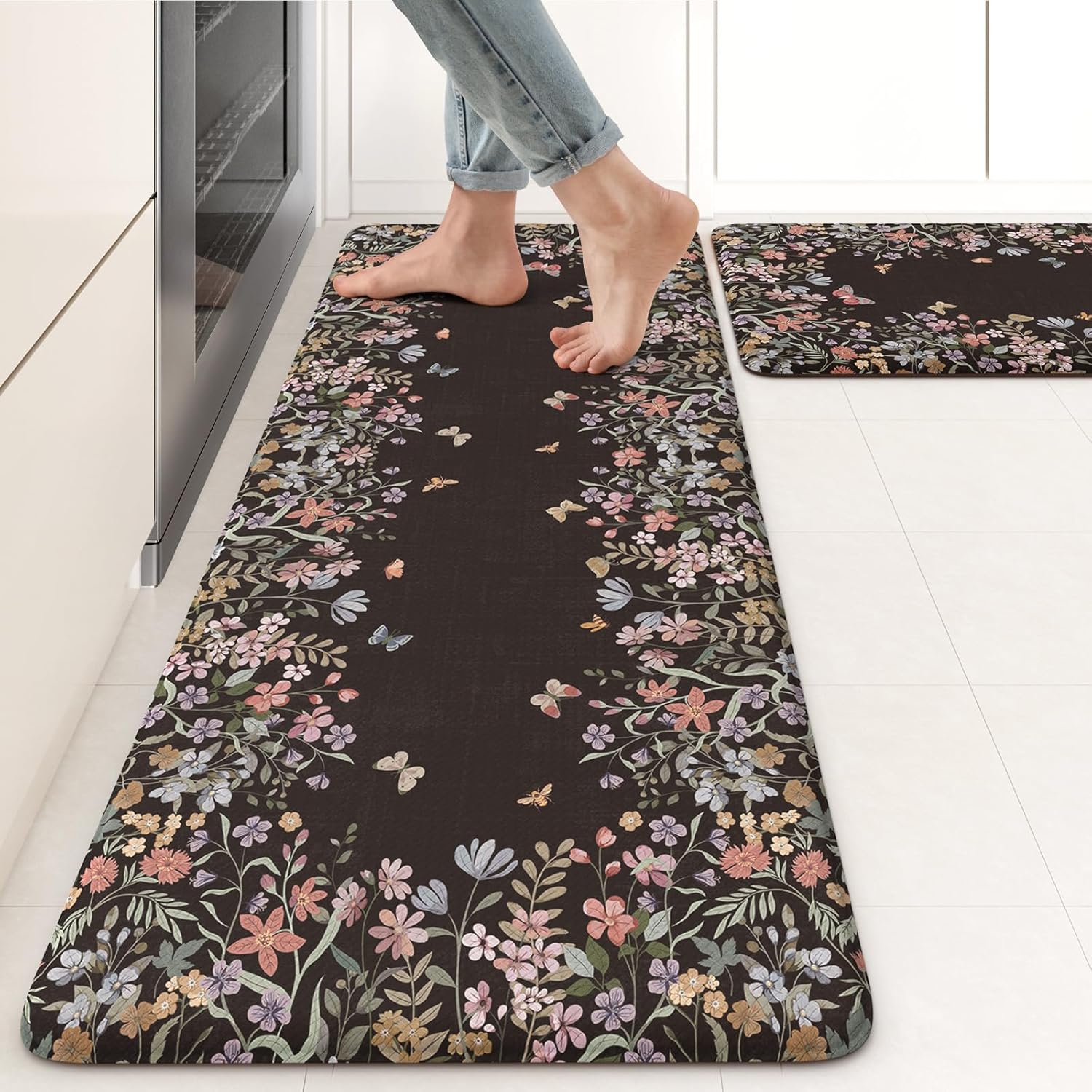 KIMODE Anti Fatigue Kitchen Mats for Comfort and Style