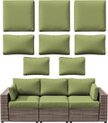 8p Outdoor Cushion Slipcovers for 3-Seat Rattan Sofa - Durable Fit