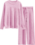 Women's Fuzzy Fleece Pajama Set Loose Fit - Soft Lounge 2pc