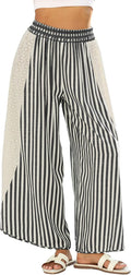 Wide Leg Striped Palazzo Lounge Pants - Cool Summer Comfort