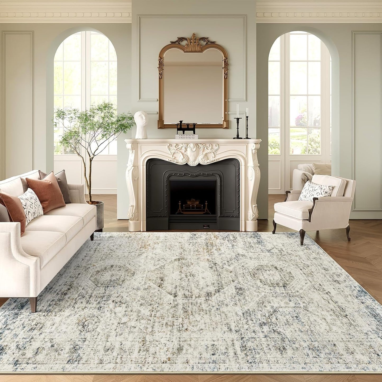 6x9 Area Rug for Living Room Washable Non-Slip Modern Design