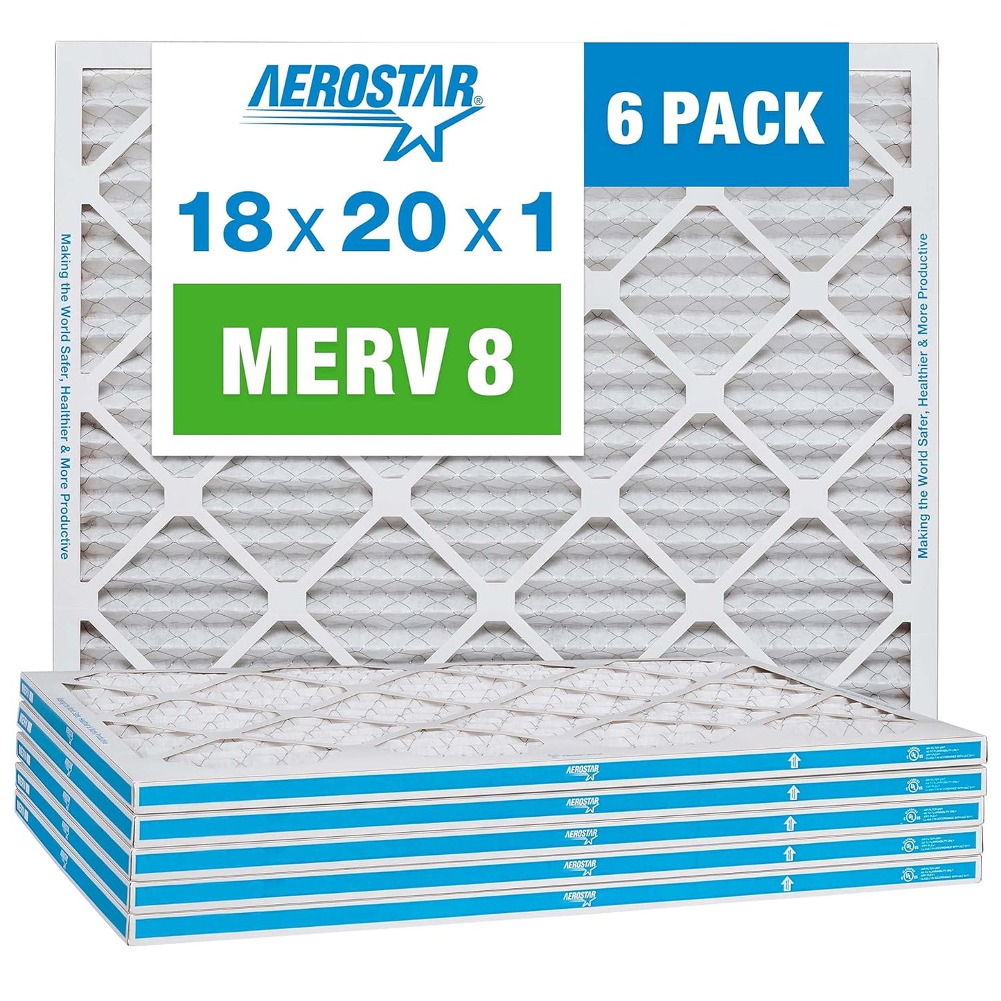 Aerostar 18x20x1 MERV 8 Filters for Cleaner Air Quality