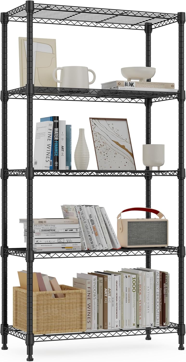 1250 lbs 5 Tier Shelf Metal Storage Shelves for Home Use