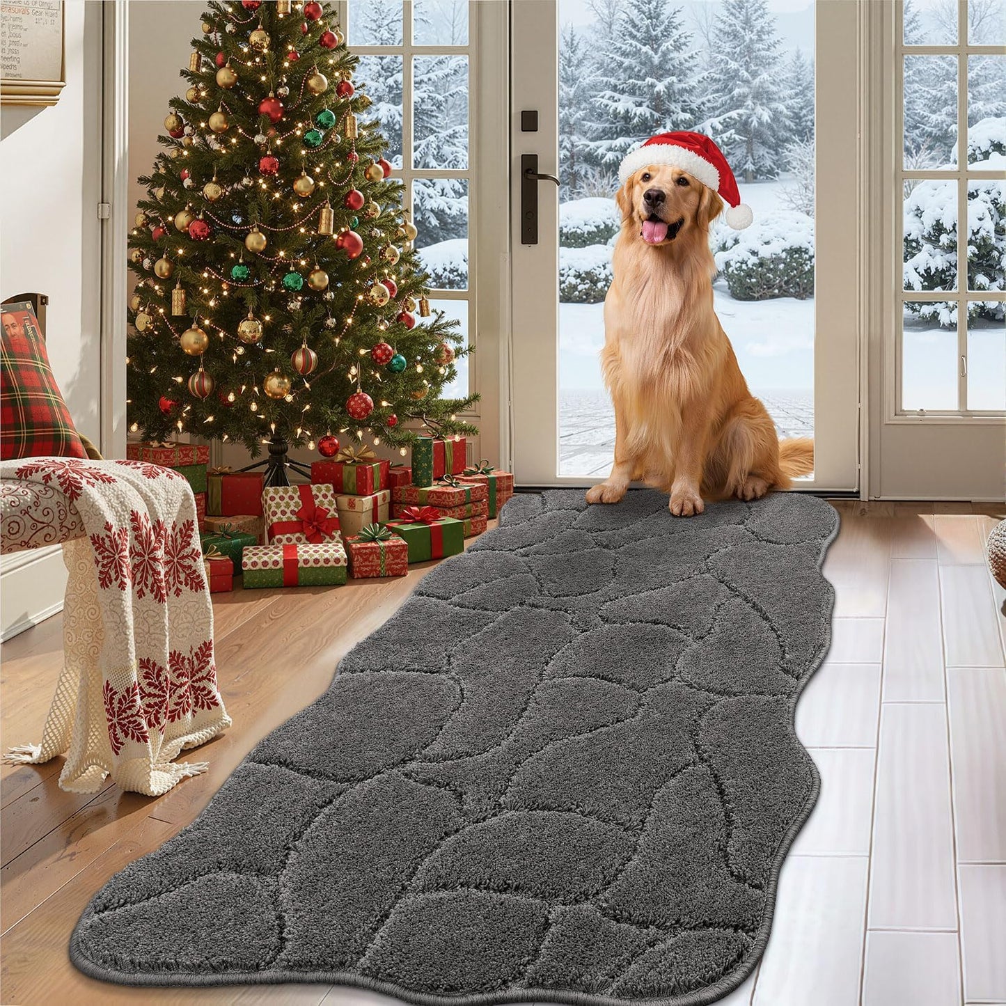 Large Dog Door Mat for Muddy Paws - Absorbent and Non-Slip