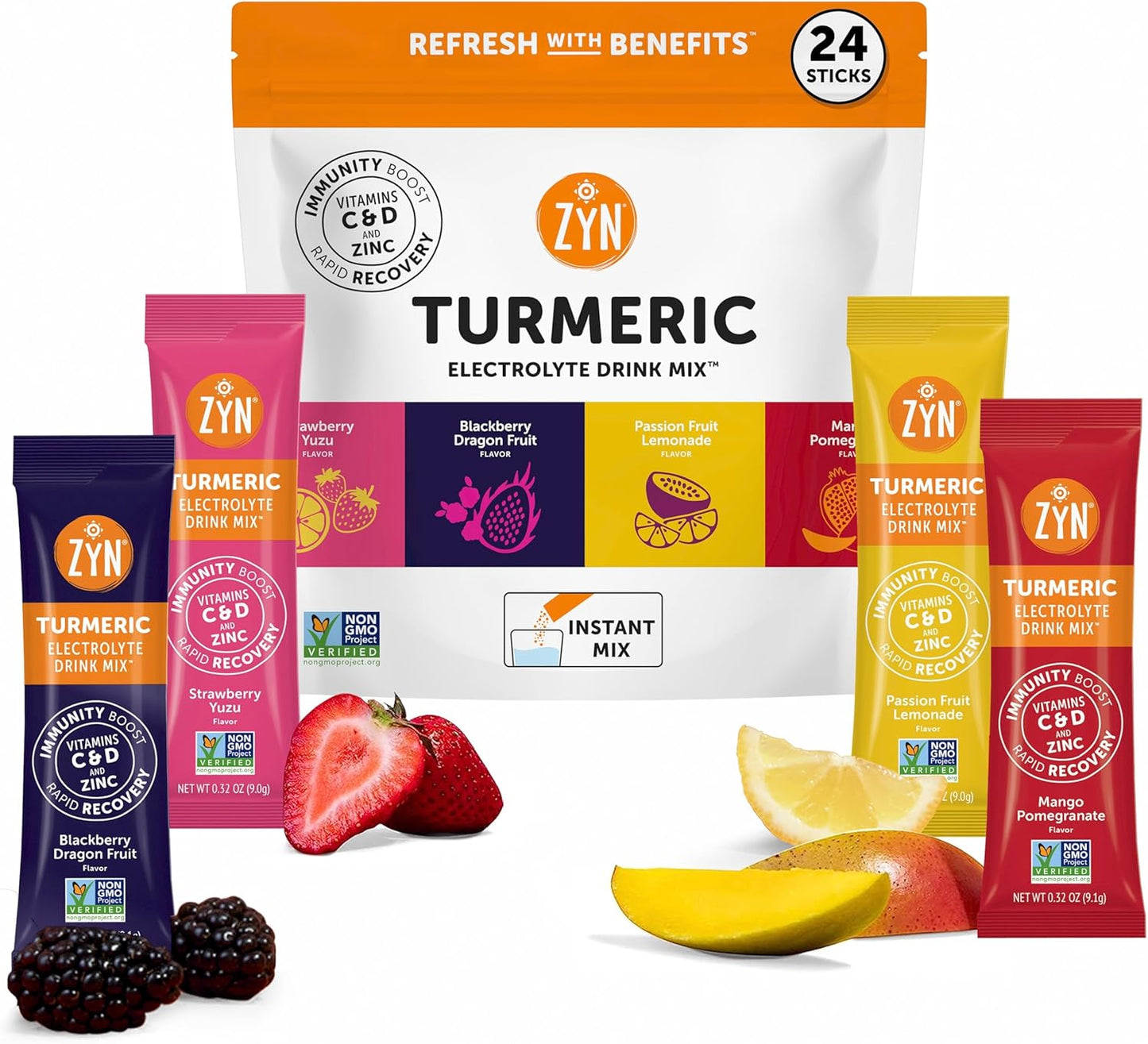 ZYN Electrolyte Drink Mix Packets for Daily Hydration and Wellness