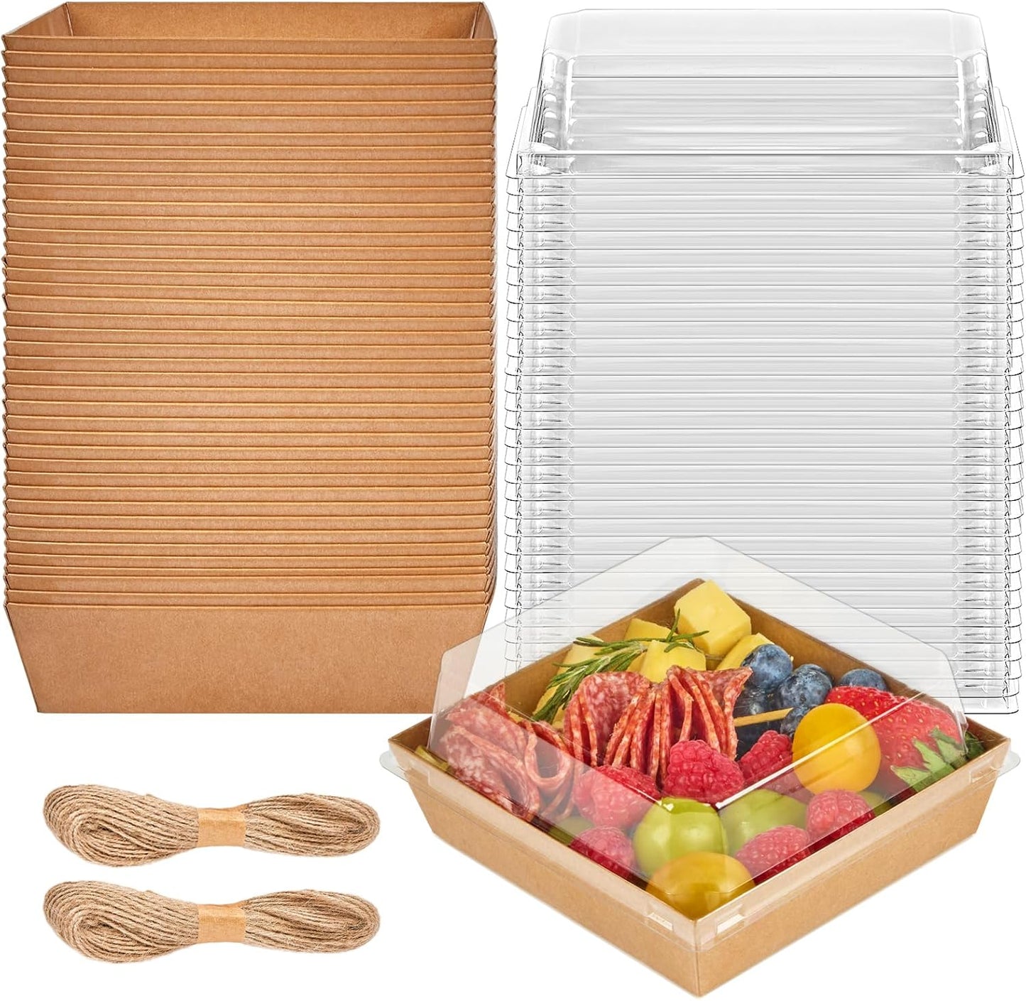 100 Pack 5 Inch Paper Charcuterie Boxes for Desserts and More