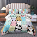 Twin Cat Comforter Set for Girls - Kawaii Cute Bedding Set with Cat