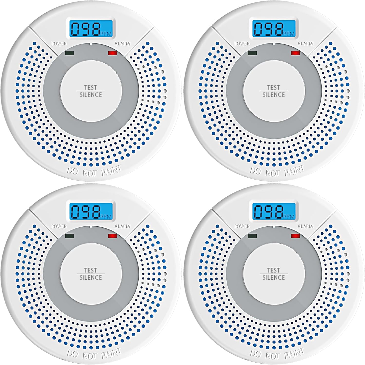 4 Pack Combination Photoelectric Smoke Alarm with CO Detector