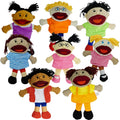 Novelty Multicultural Hand Puppets 8-Pack - Durable 14in Puppets