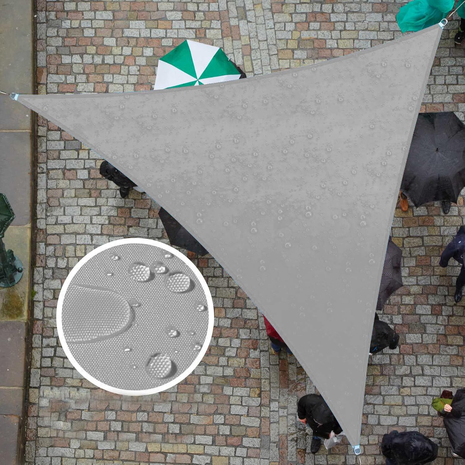 Custom Size Grey Triangle Waterproof Sun Shade Sail for Outdoors