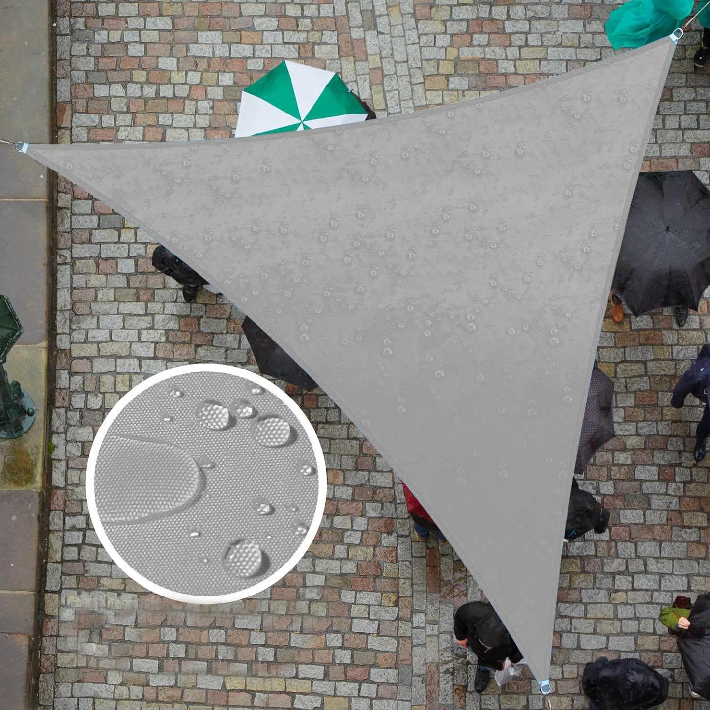 Custom Size Grey Triangle Waterproof Sun Shade Sail for Outdoors