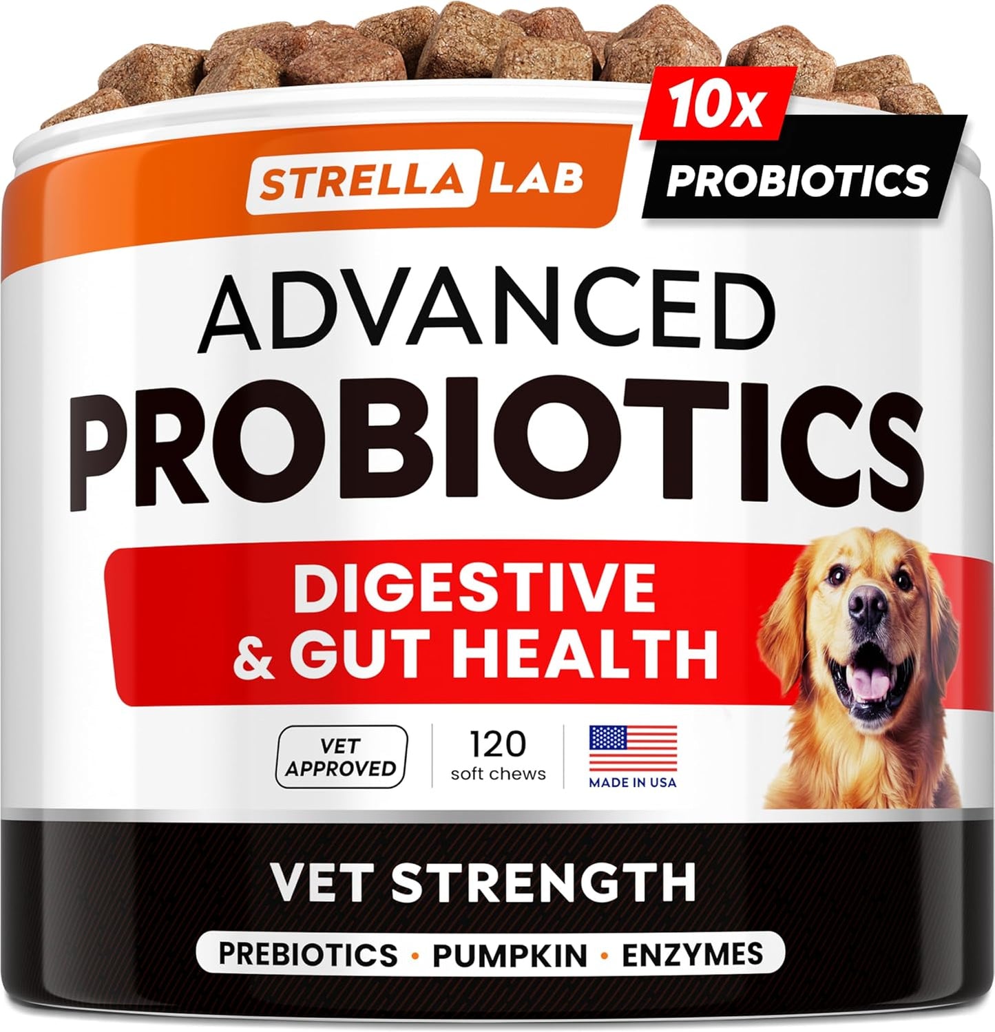 Vet Strength Dog Probiotics Treats for Digestive Health Relief