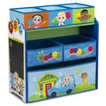 CoComelon 6 Bin Toy Storage Organizer - Fun Sticker Play and Storage