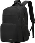 Black Backpack for School with 17.3 in Laptop Sleeve - Spacious