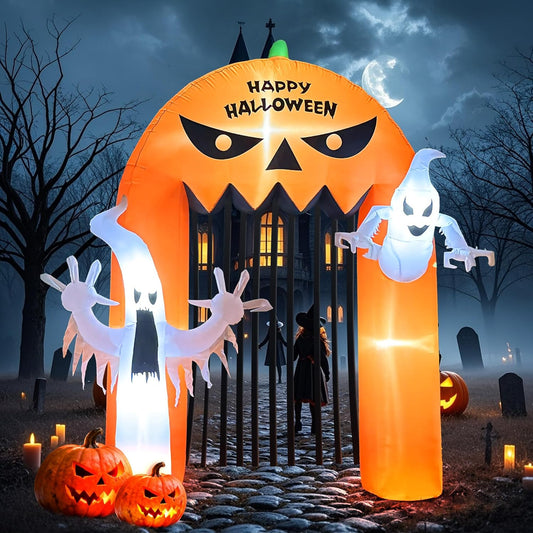 10FT Halloween Inflatable Archway Pumpkin Decoration for Yards