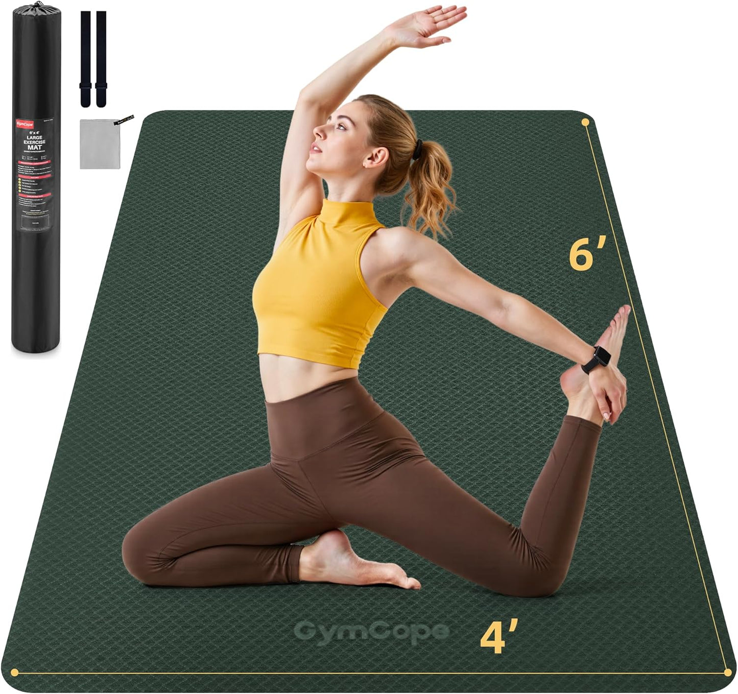 Extra Large Yoga Mat for Home Workouts - Non-Slip & Waterproof