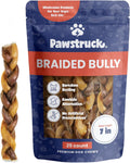 Pawstruck Natural 7 Braided Bully Sticks for Dogs - Tough Long-Lasting