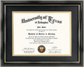 Diploma Frame 11x14 with Black over Gold Mat and 15x18 Display