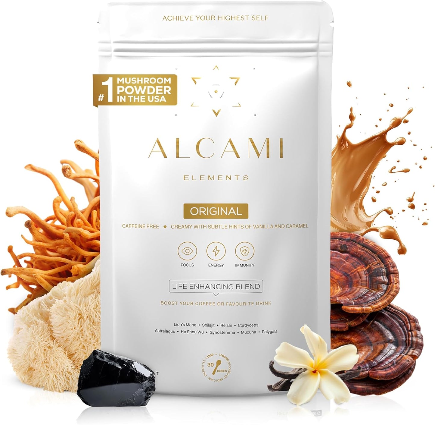 Mushroom Coffee Creamer for Energy & Focus Support, 30 Servings