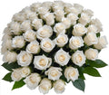 50 White Roses Bouquet - Fresh Bulk White Roses for Gifting