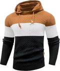 Mens Slim Fit Knitted Hooded Sweatshirt Pullover - Lightweight Warm