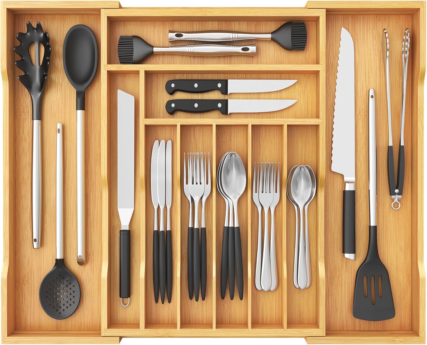 Lifewit Expandable Silverware Drawer Organizer for Kitchen Use
