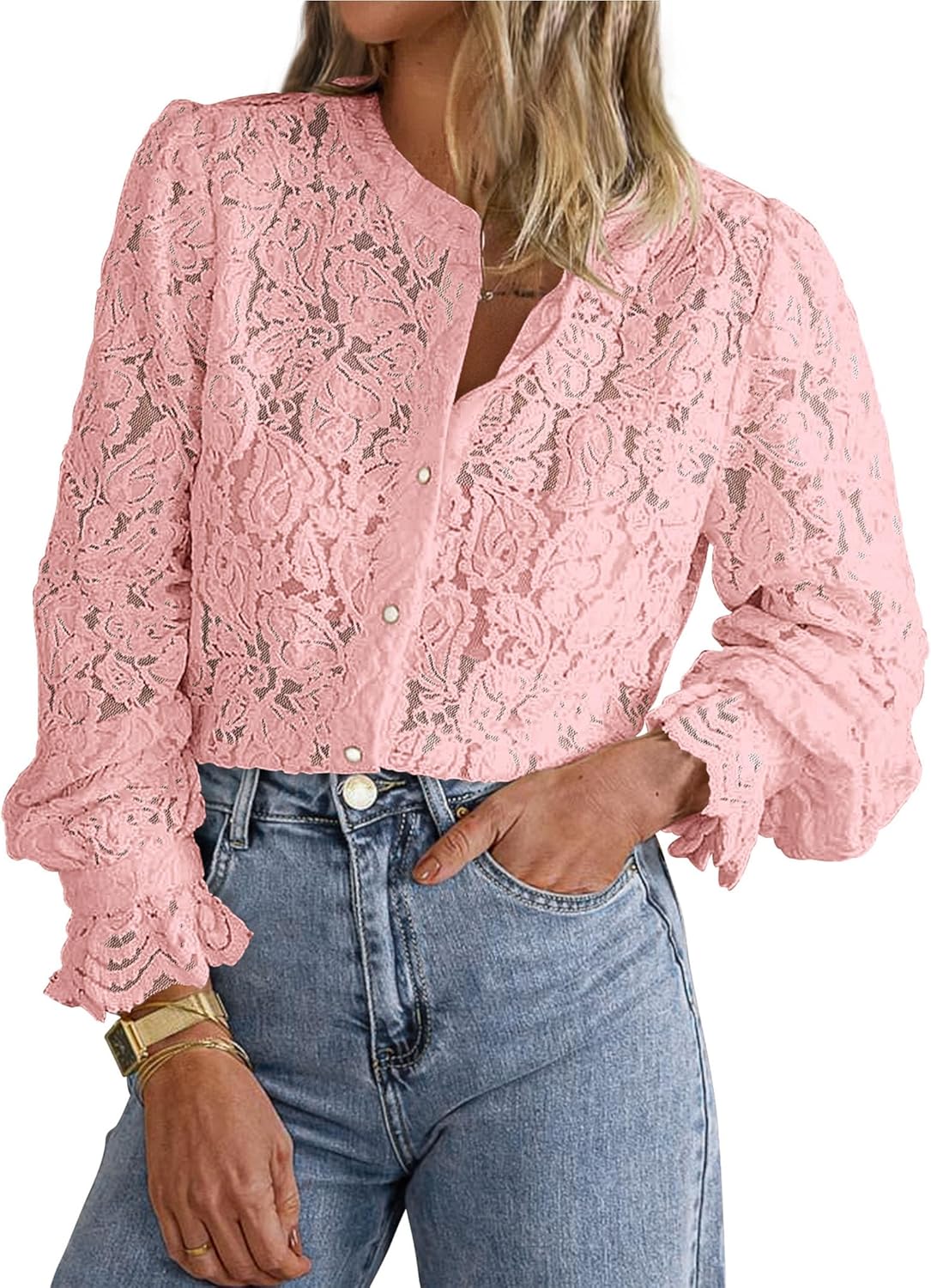 PRETTYGARDEN Women's Dressy Casual Lace Blouse for All Occasions