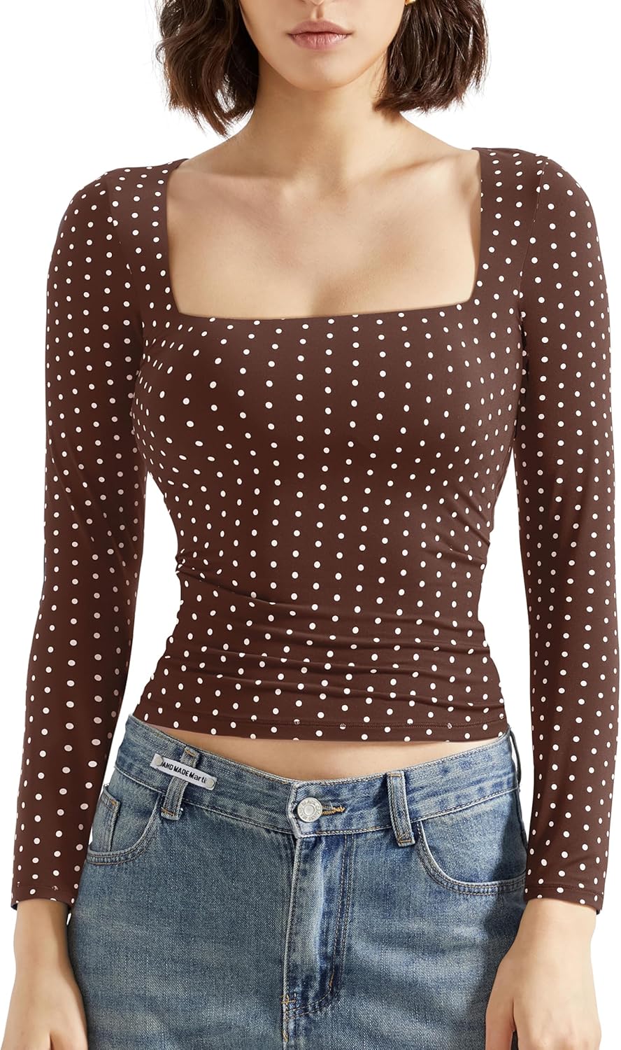 SUUKSESS Women Square Neck Long Sleeve Tops for Every Occasion