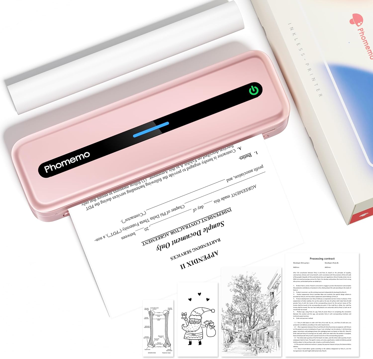 Phomemo Portable Printer M832 - Wireless Thermal Inkless Printing