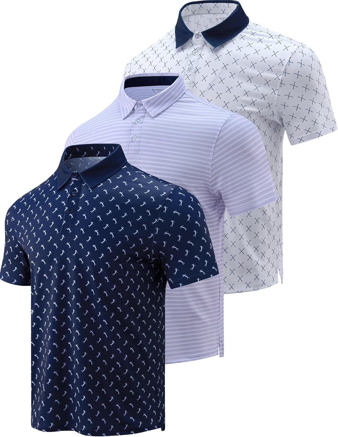 3-Pack Mens Golf Shirt Performance Sport Short Sleeve Polos