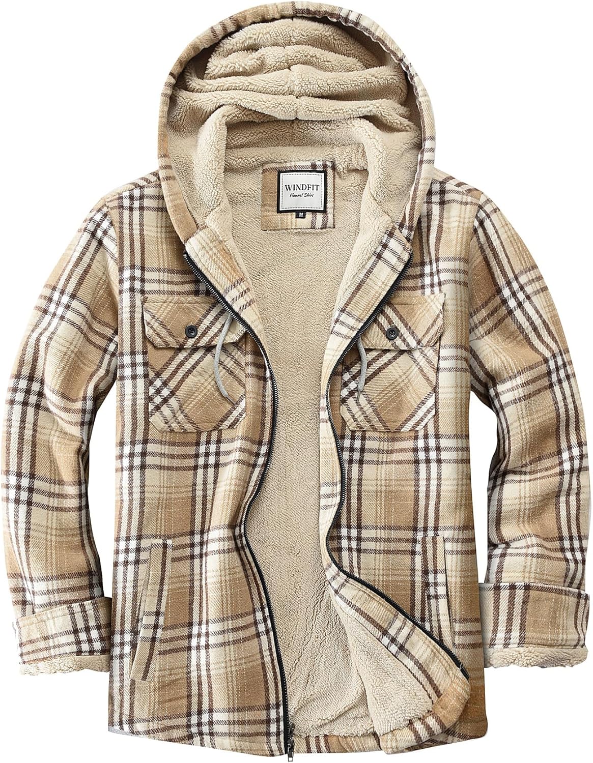 Women's Full Zip Fleece Flannel Jacket for Cozy Warmth