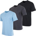 Men's Henley 3-Pack Cotton Short & Long Sleeve T-Shirts - Versatile