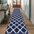 SHACOS Extra Long Hallway Runner Rug 2x10 ft - Washable Navy