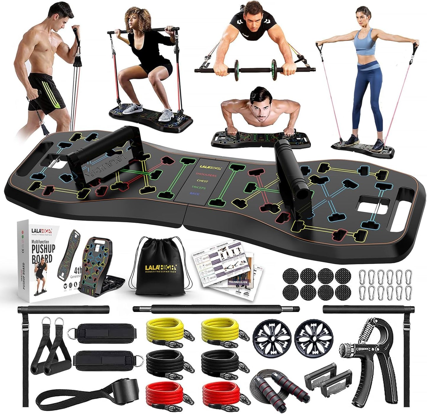 LALAHIGH 25-in-1 Push Up Board - Ultimate Portable Gym System