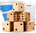 ropoda 3.5ft Giant Wooden Yard Dice Set for Outdoor Fun - Compact