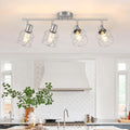 4-Light Kitchen Lighting Fixtures Adjustable Brushed Nickel Track