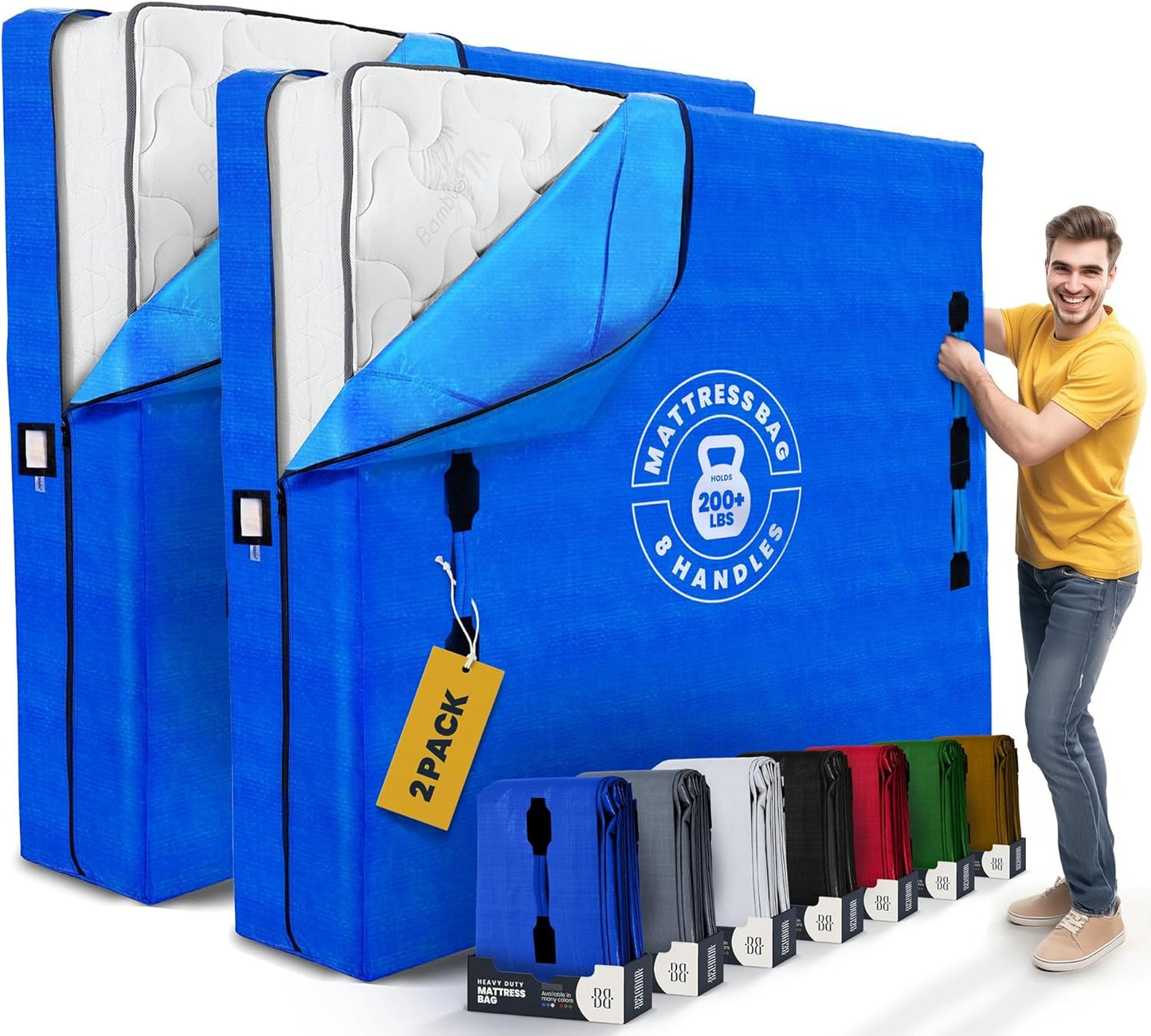 Cali King Mattress Bags - Extra-Thick Reusable Storage Solution