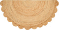 Half Hand Woven Jute Scalloped Area Rug 22x42 - Natural Accent