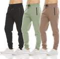 PURE CHAMP Mens 3 Pack Fleece Jogger Sweatpants - Versatile