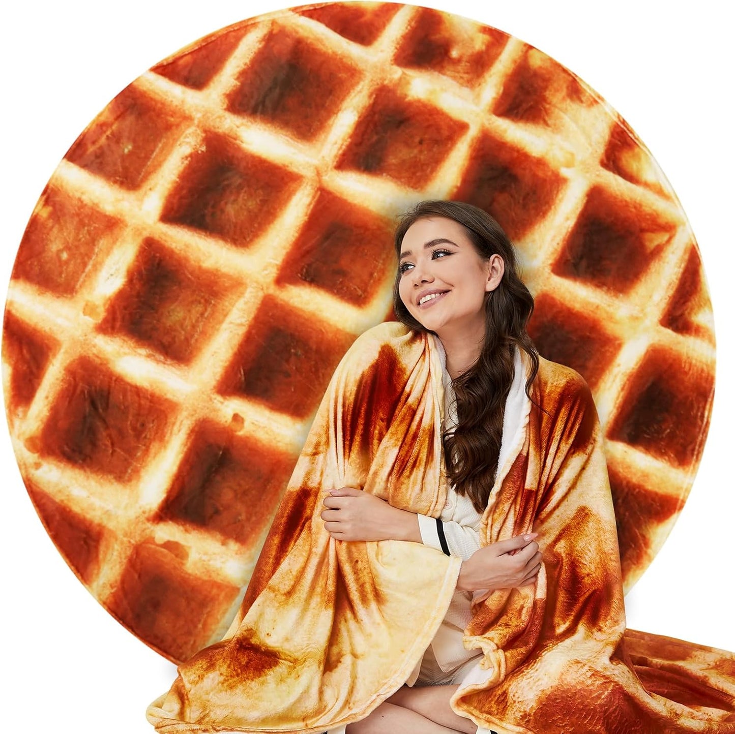 Lhedon Waffle Blanket for Adults - Fun and Cozy Food Blanket