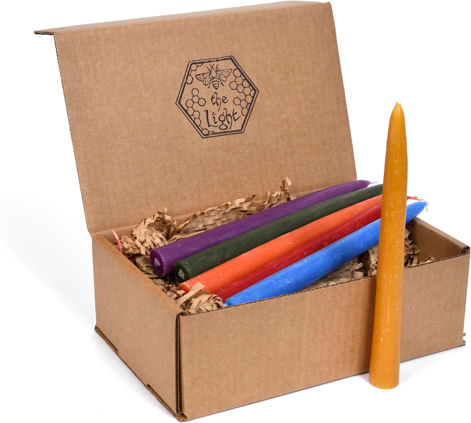 100% Pure Beeswax Taper Candles - Handmade Smokeless Set