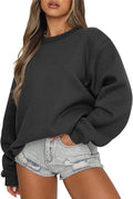 Womens Crewneck Sweatshirt Loose Fit Fleece Pullover - Soft Fall
