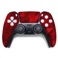 PS5 Custom Controller Red Geometry Hydro-Dip - Stylish Wireless