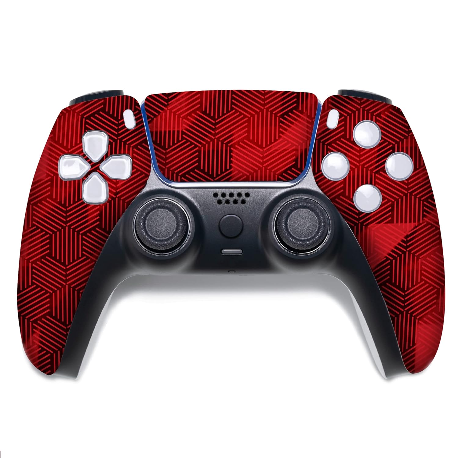 Custom PS-5 Controller Wireless with Red Geometry Design